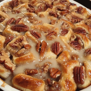 Apple Pecan Cinnamon Roll Bake (Easy 3-Ingredient Recipe)