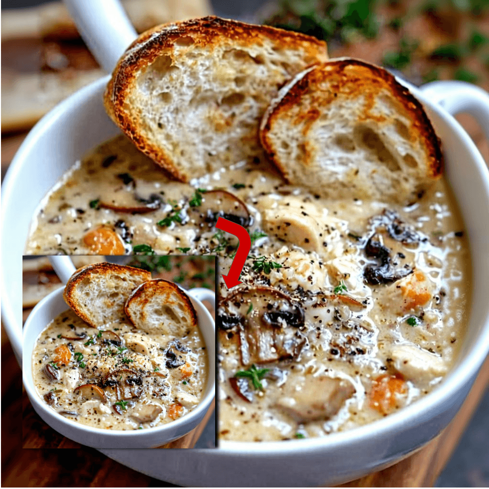 Creamy Chicken Mushroom Wild Rice Soup Recipe