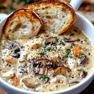 Creamy Chicken Mushroom Wild Rice Soup Recipe