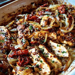 Creamy Balsamic Chicken: Baked with Onions & Tomatoes