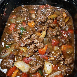 Ground Beef and Vegetable Stew: Easy Crockpot Recipe
