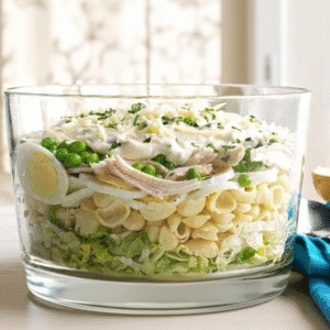 Layered Chicken Pasta Salad Recipe: Creamy & Make-Ahead