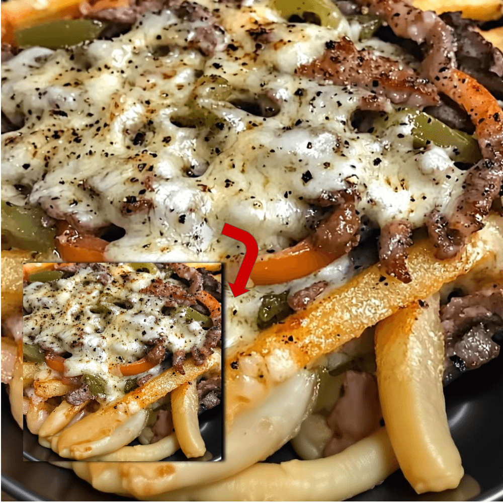 Loaded Philly Cheesesteak Fries Recipe - Easy & Cheesy