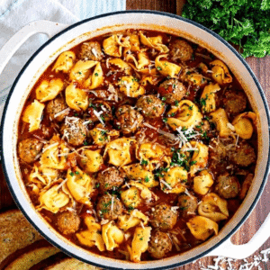 Easy Beef Meatball Tortellini Soup (30 Minutes)