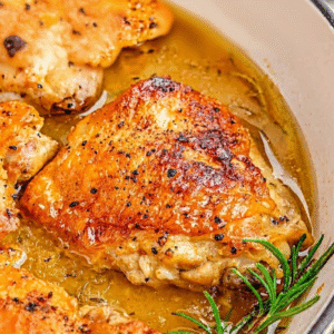 Best Braised Chicken Thighs Recipe with Garlic & Rosemary