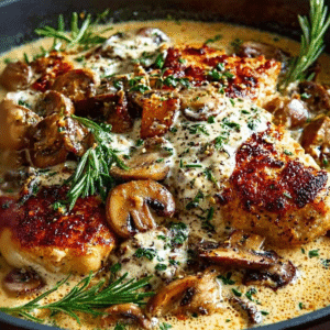 Chicken and Mushrooms Asiago Cream Sauce Recipe