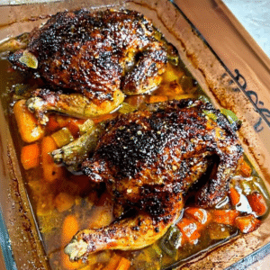 Roasted Cornish Hen Recipe with Vegetables - Crispy & Juicy