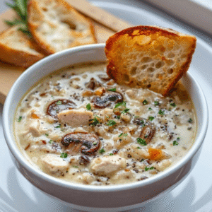 Creamy Chicken Mushroom Wild Rice Soup Recipe