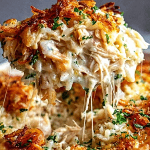 French Onion Chicken Rice Bake - Easy Creamy Casserole