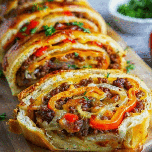 Garbage Bread Recipe: Easy Cheesy Beef & Pepper Stromboli