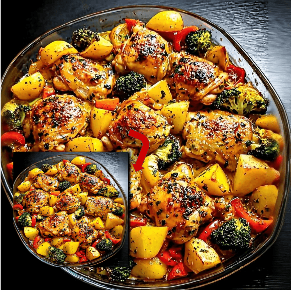 Garlic Herb Roasted Chicken Thighs One-Pan Meal