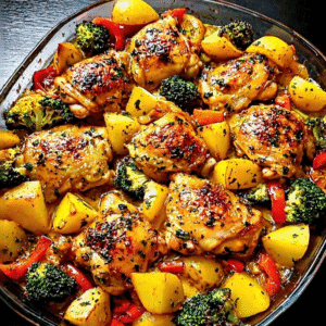 Garlic Herb Roasted Chicken Thighs One-Pan Meal