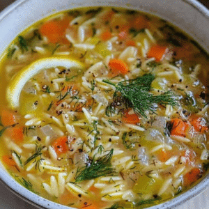 Lemon Vegetable Orzo Soup Recipe - Healthy & Fast