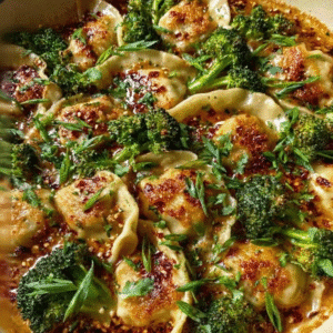 Oven-Baked Dumplings Peanut Sauce Recipe | Easy One-Pan Beef Dinner