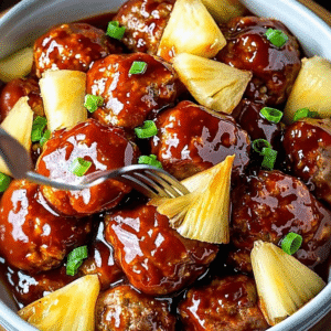 Slow Cooker Pineapple Barbecue Meatballs Recipe