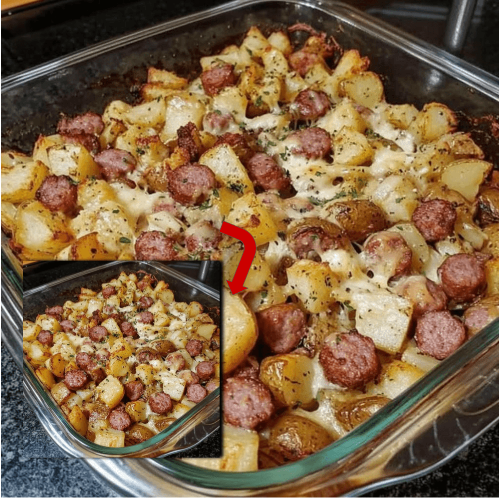 Smoked Beef Sausage and Potato Bake (Easy Cheesy Dinner)