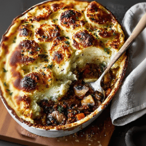 Spanish Mushroom Shepherd’s Pie Recipe with Beef & Brown Butter
