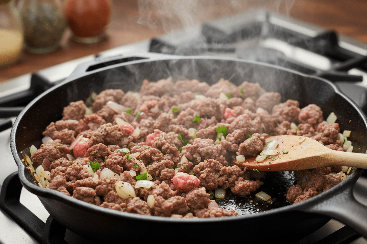 Beef and Pasta Casserole preparation step 1
