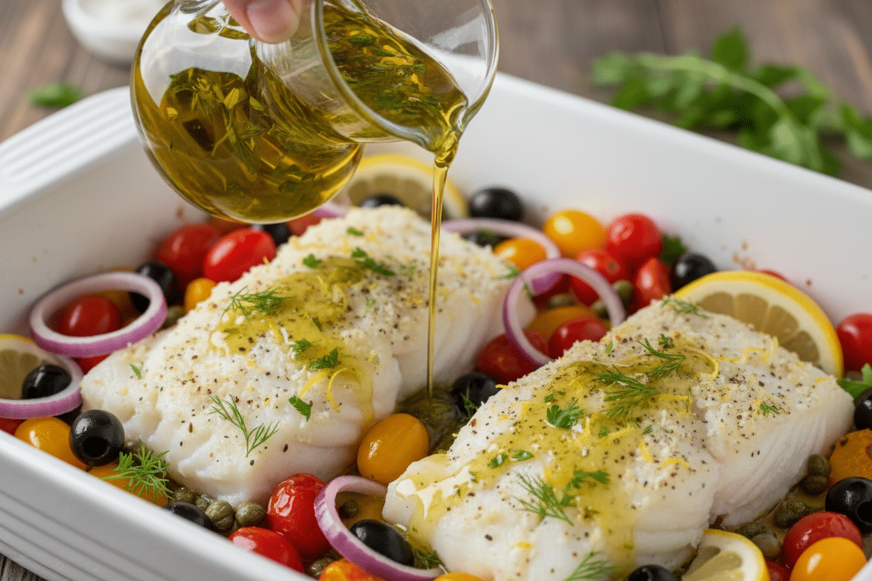Cozy Mediterranean Baked Fish preparation step 1