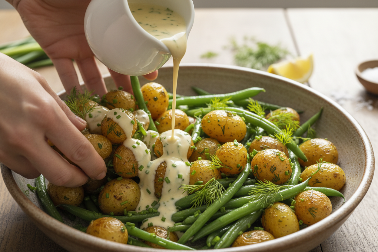 French Style Potato and Green Bean Salad preparation step 1