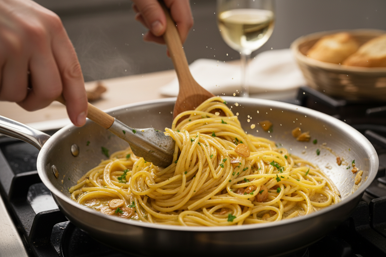 Garlic Butter Pasta: Quick Flavorful Dinner preparation step 2