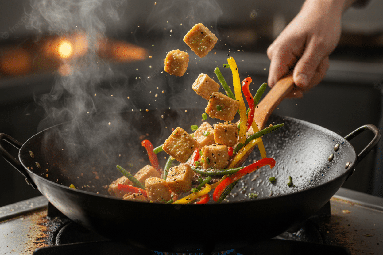 Irresistible Tofu Stir-Fry with Garlic Ginger Sauce preparation step 1