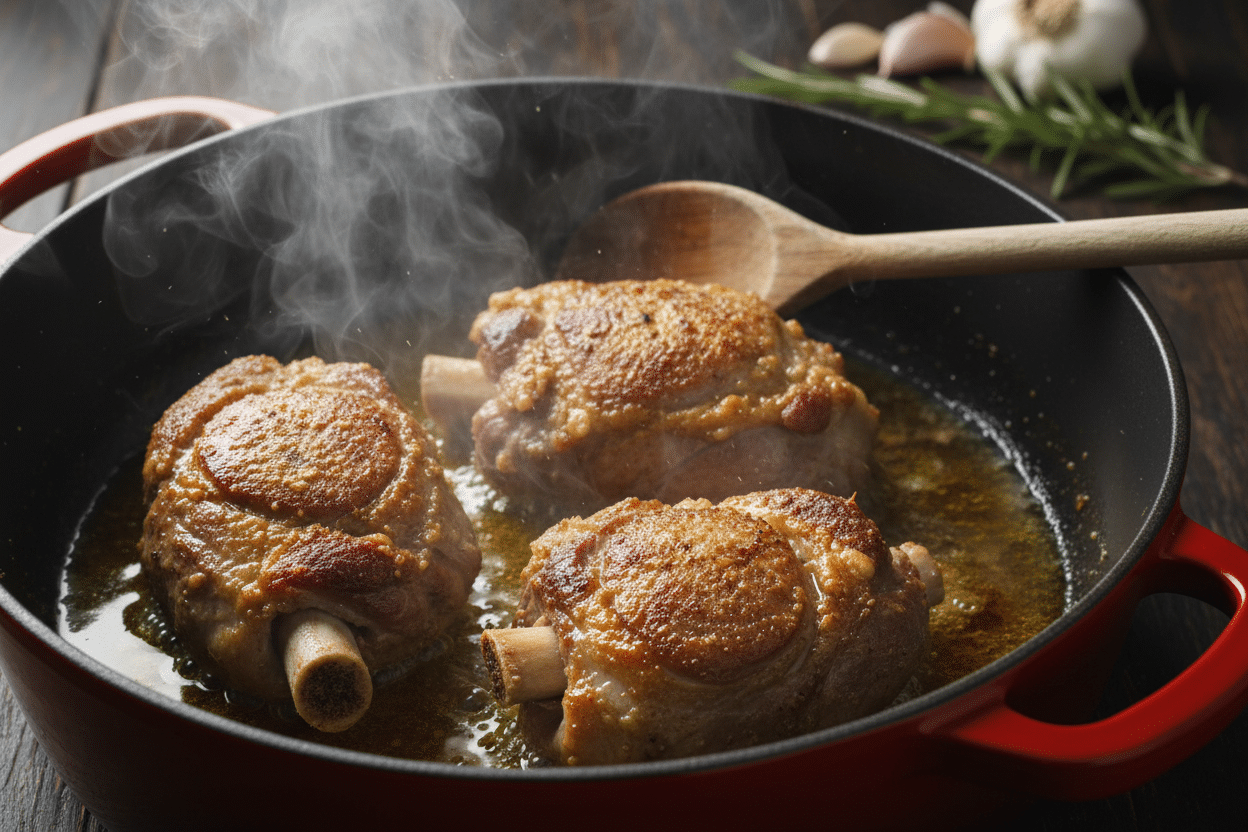 Juicy Moroccan Braised Lamb Shanks with Chickpeas & Dates preparation step 1