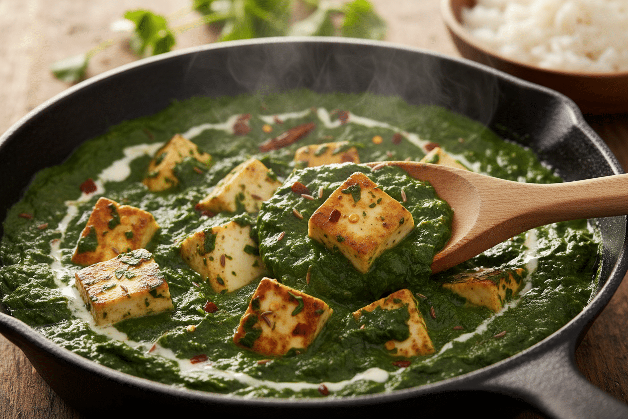 Palak Paneer Recipe – Creamy Indian Spinach and Cheese Curry preparation step 2