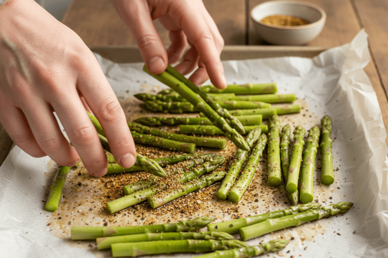 Roasted Asparagus with Za'atar Seasoning preparation step 1