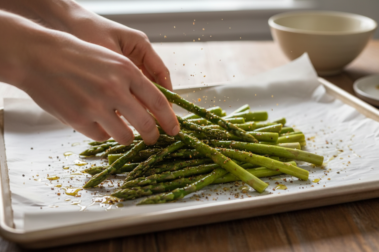 Roasted Asparagus with Za'atar Seasoning preparation step 1