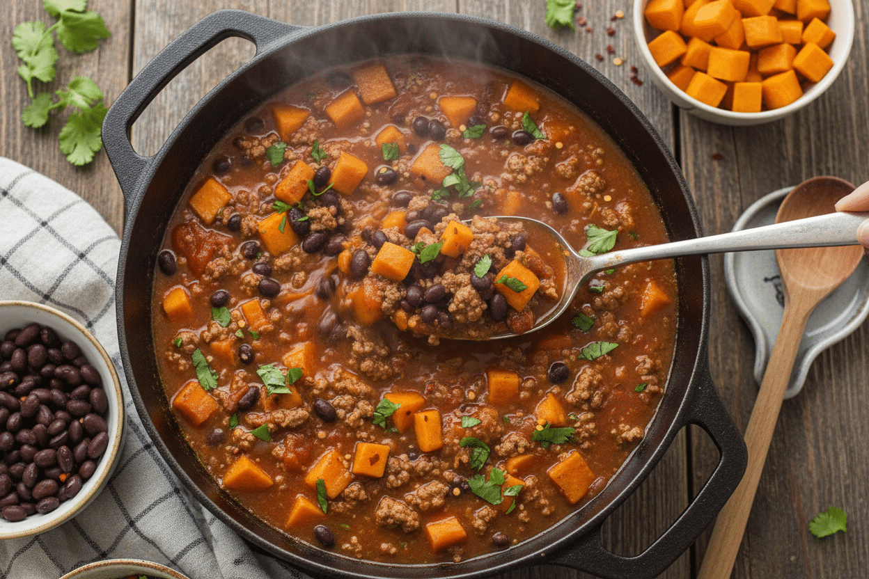 Sweet Potato Black Bean Chili preparation step 2
