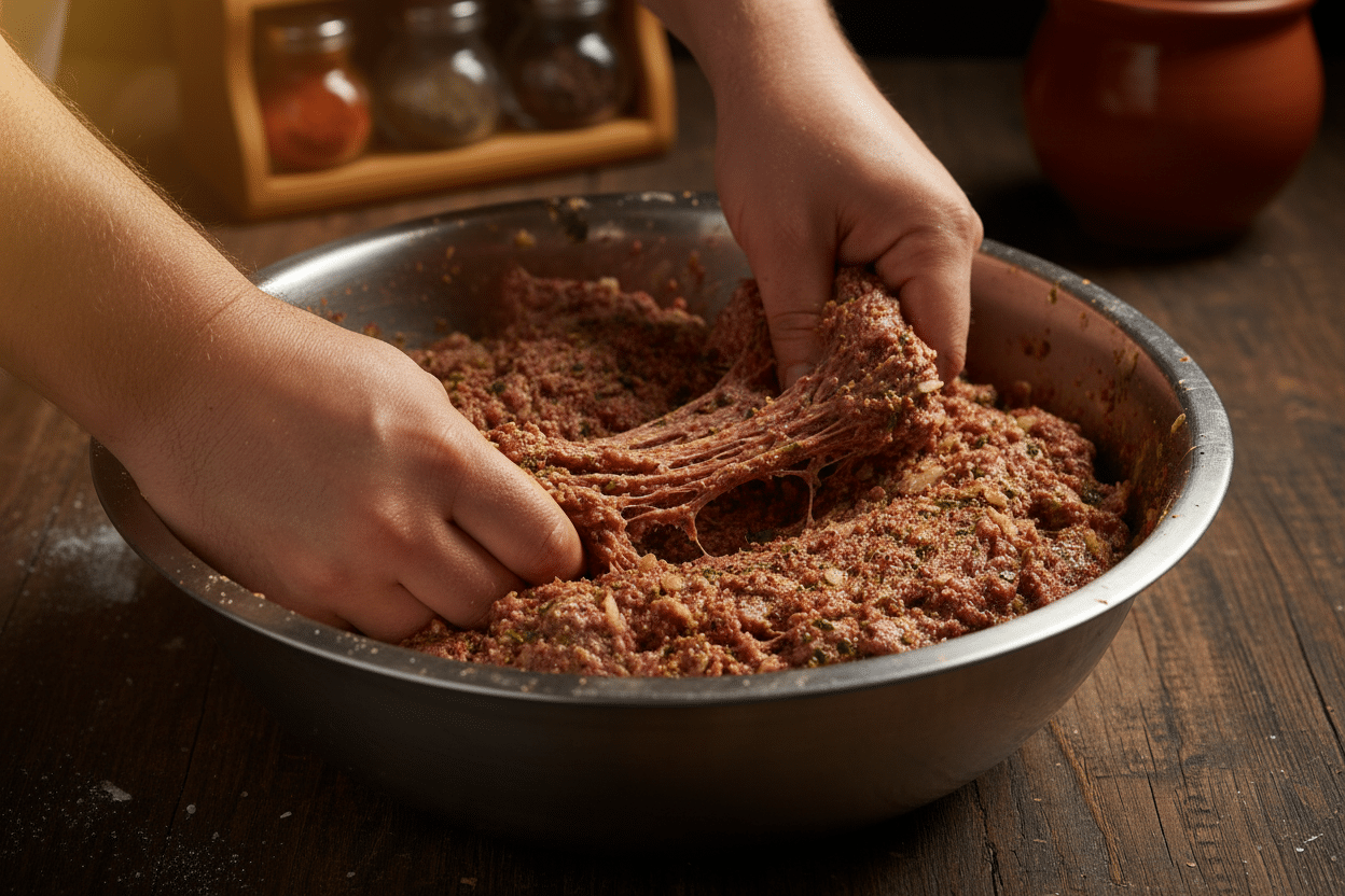 Traditional Persian Koobideh Kebab with Grilled Tomatoes preparation step 1