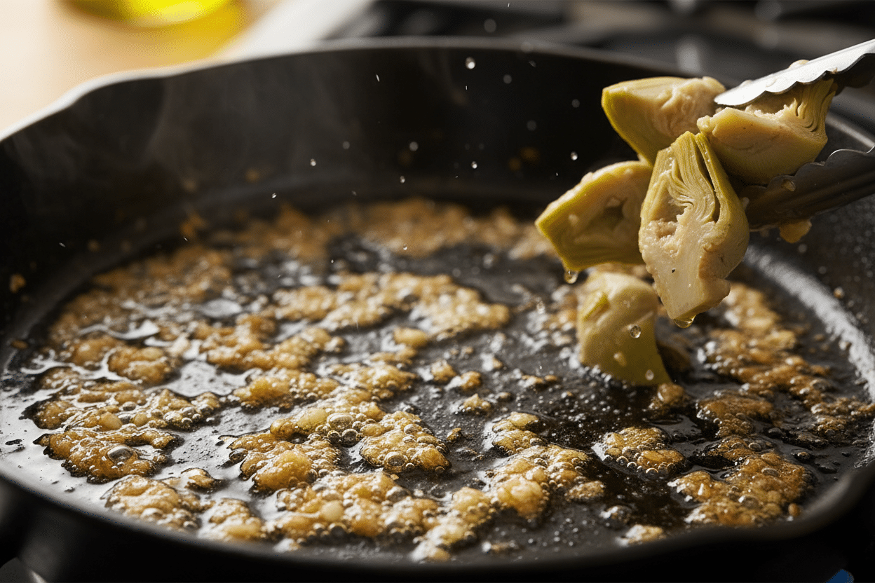 Zesty Lemon Artichoke Pasta preparation step 2