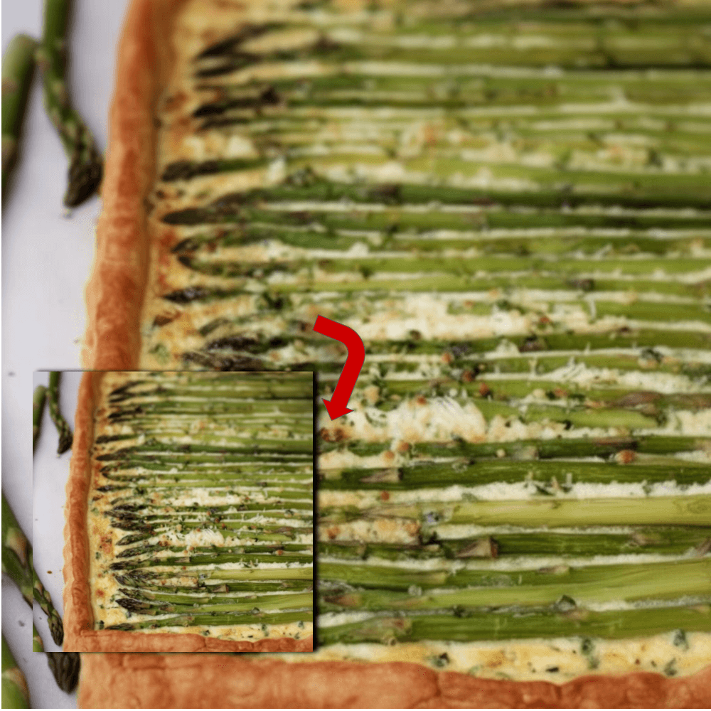 Asparagus Gruyere Tart with Balsamic Glaze