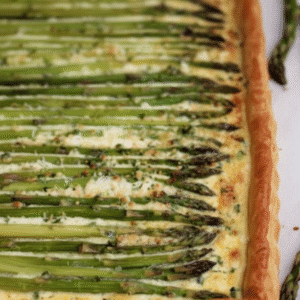 Asparagus Gruyere Tart with Balsamic Glaze