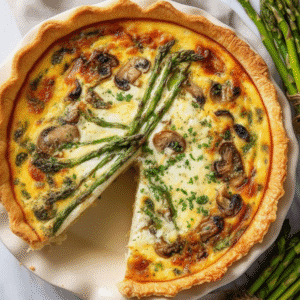Delicious Asparagus Mushroom Quiche Recipe