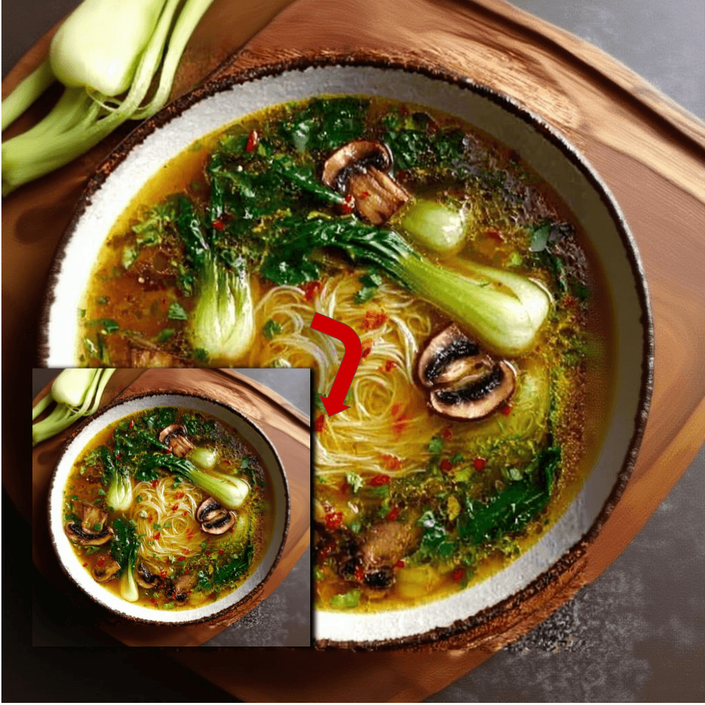 Ginger Garlic Noodle Broth: Spicy Beef & Mushroom Soup Recipe