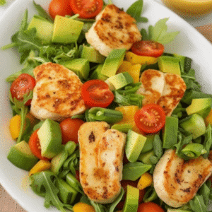 Easy Grilled Halloumi Avocado Salad Recipe