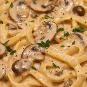 Easy Mushroom Cream Sauce Pasta Recipe