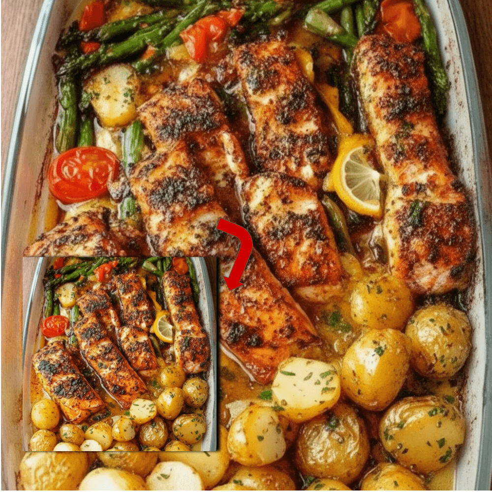Oven Baked Herb Salmon & Roasted Vegetables