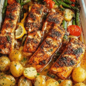 Oven Baked Herb Salmon & Roasted Vegetables