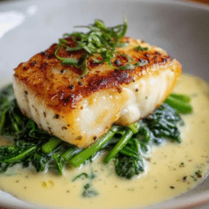 Pan Seared Halibut Recipe with Lemon Beurre Blanc