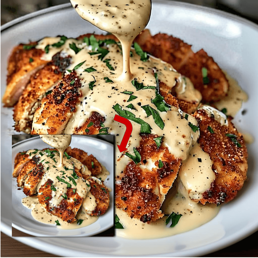 Parmesan Crusted Chicken with Garlic Sauce Recipe