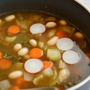 Delicious Radish Veggie Soup: Hearty White Bean Recipe