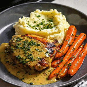 Ultimate Herb Chicken with Gravy & Glazed Carrots Recipe