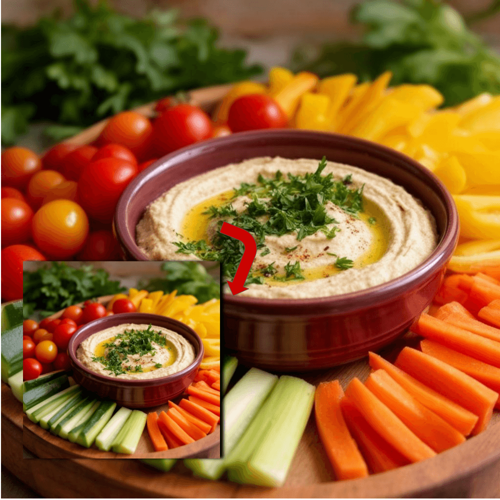 Vegetable Platter with Hummus: Easy & Healthy Appetizer
