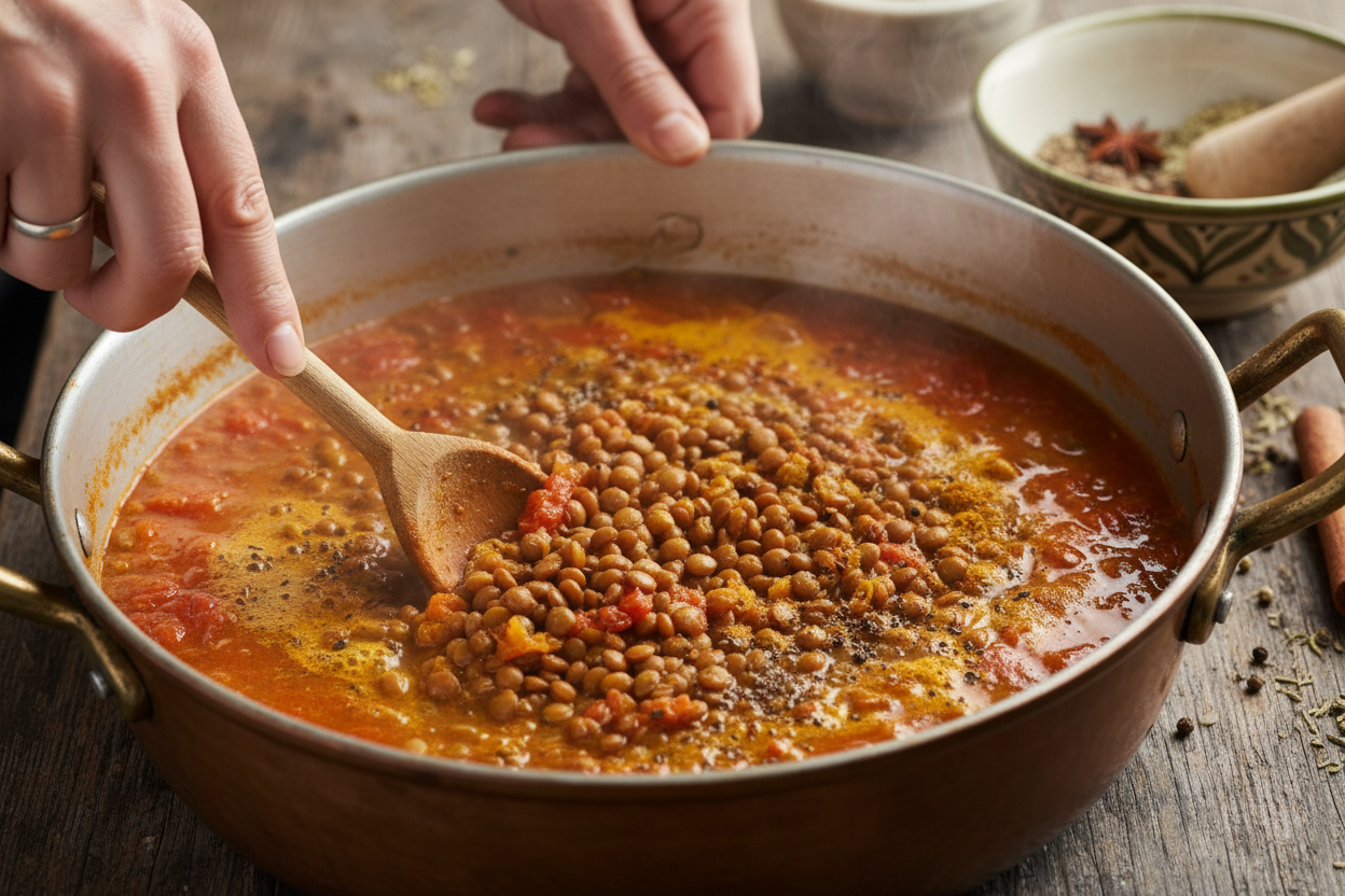 30-Minute Moroccan Lentil Soup preparation step 1