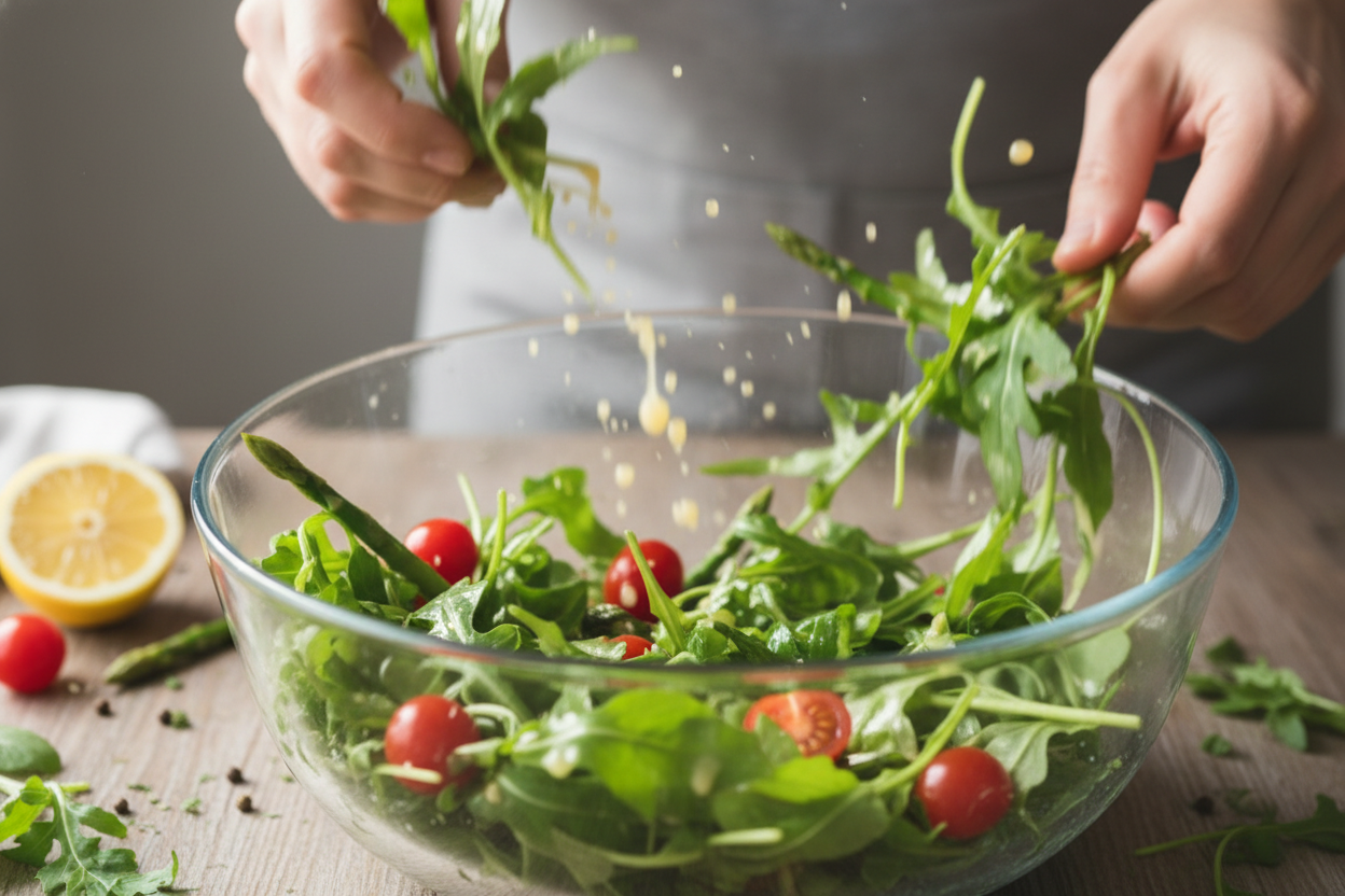 Arugula Salad with Parmesan preparation step 1