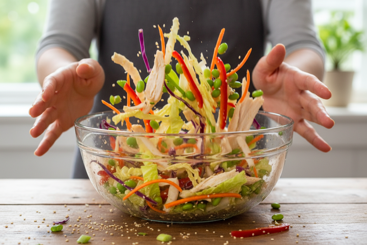 Asian Chicken Crunch Salad preparation step 1