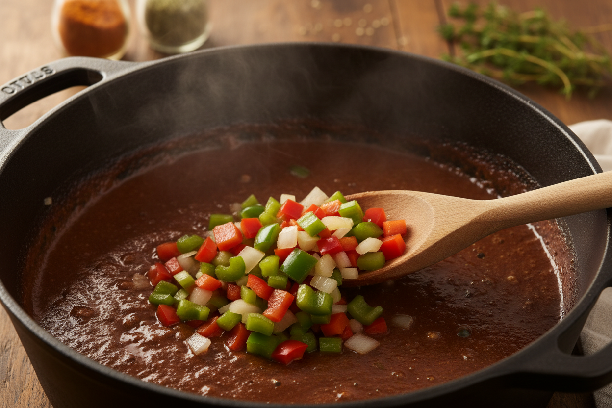 Authentic New Orleans Creole Gumbo Recipe with Shrimp and Beef preparation step 2